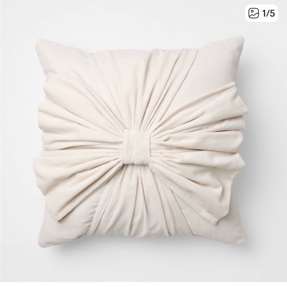 20" Velvet Bow Throw Pillow - Threshold Studio McGee, Target Christmas